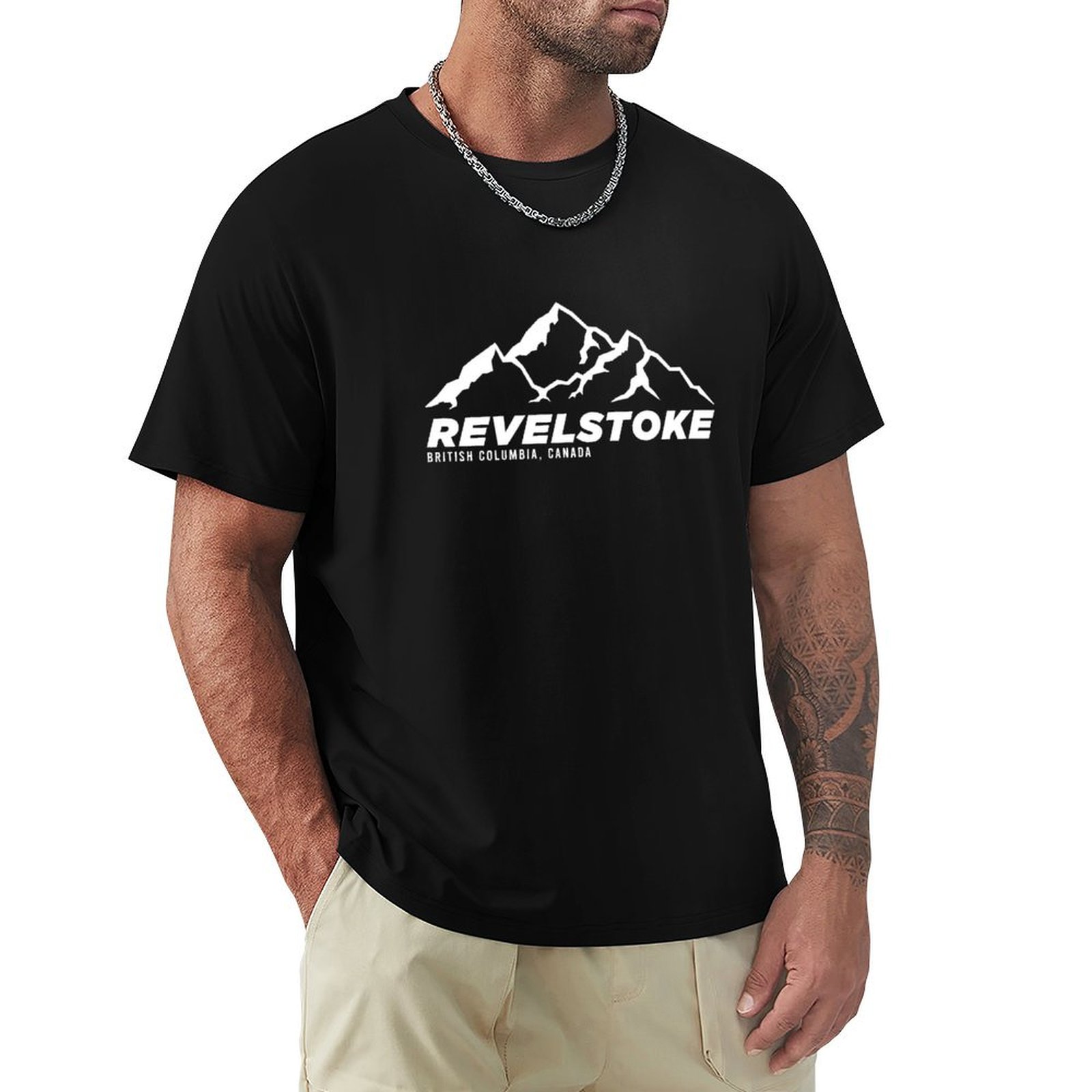 Mountain Biking Revelstoke - スキーレベルストーク（カナダ・ブリティッシュコロンビア州）スキーとマウンテンバイクの楽園Tシャツ、ジムウェア、通気性のある半袖Tシャツ
