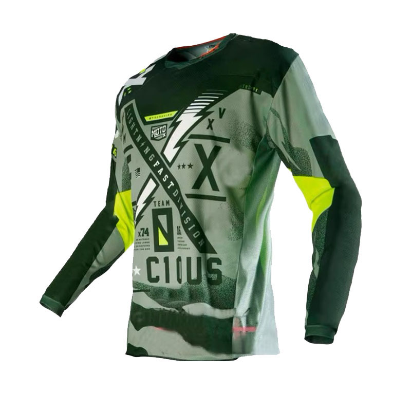 MTBダウンヒルプリントモトクロスジャージー長袖オフロードス - Mountain Biking Uniform のレビューと価格