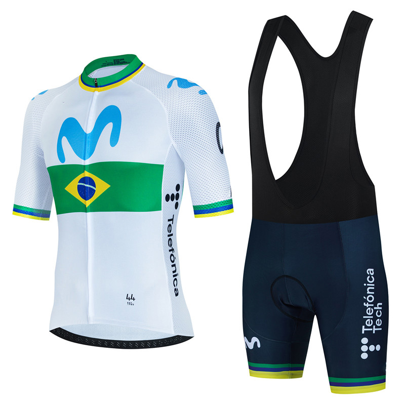 Movistar-男性用サイクリングジャージ,サマーウェア, - Mountain Biking Uniform のレビューと価格