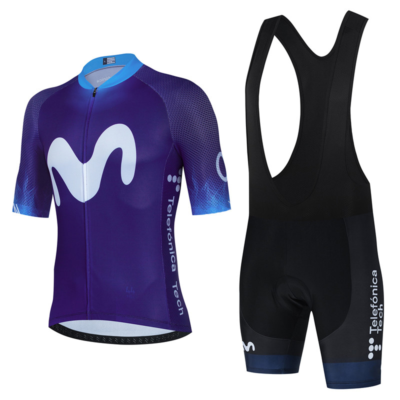 Movistar-男性用サイクリングジャージ,サマーウェア, - Mountain Biking Uniform のレビューと価格