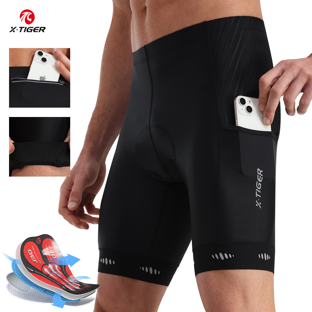 X-TIGER男性用サイクリングショーツバックポケット付き5 - Mountain Biking Body Armour のレビューと価格