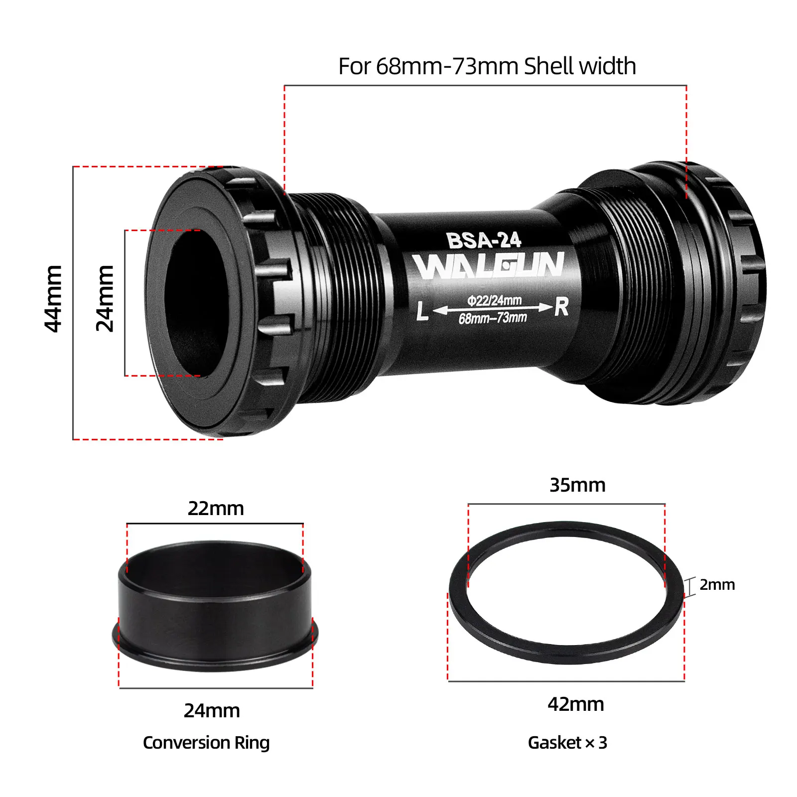 BSA ネジ付き自転車ボトムブラケットセラミック BB BS - Bottom Bracket Press のレビューと価格